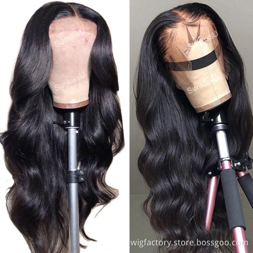 accept custom full hd lace indian hair wig, body wave raw indian wig hd lace front wig 13x6